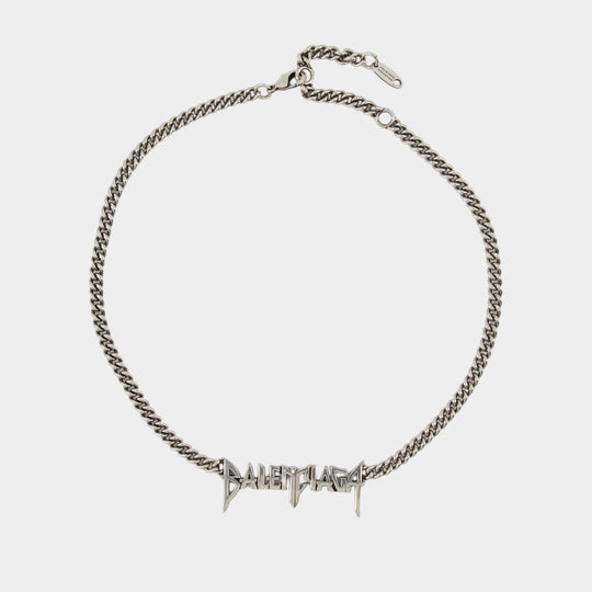 Typo Metal Necklace - Balenciaga - Metal - Silver