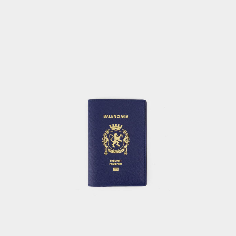 Passeport Holder - Balenciaga - Leather - Blue
