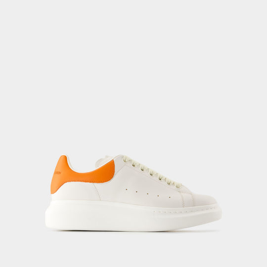 Oversize Sneakers - Alexander McQueen - Leather - White/Orange