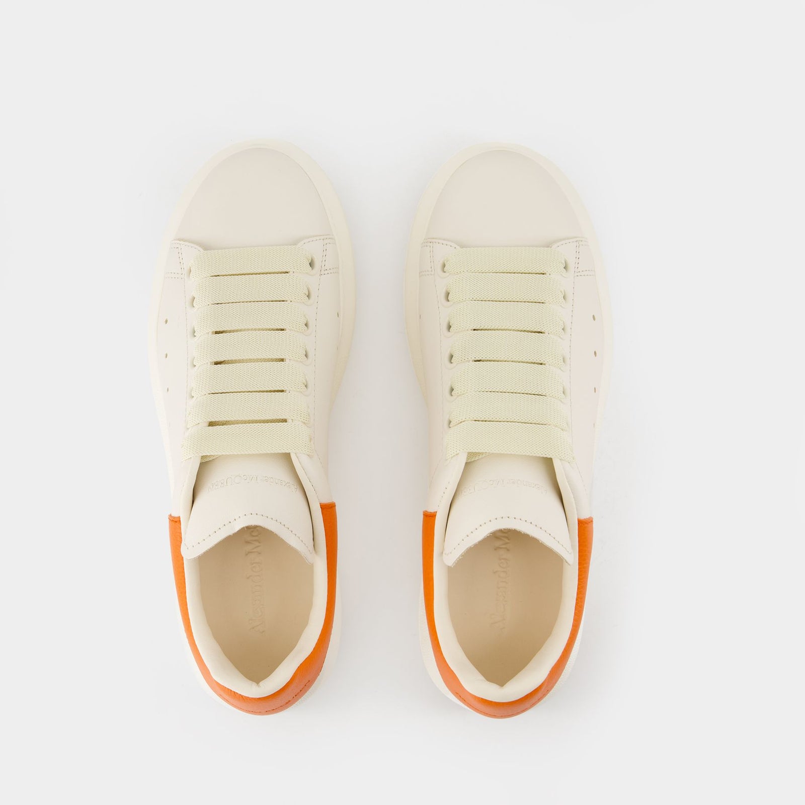 Oversize Sneakers - Alexander McQueen - Leather - White/Orange Oversize Sneakers - Alexander McQueen - Leather - White/Orange