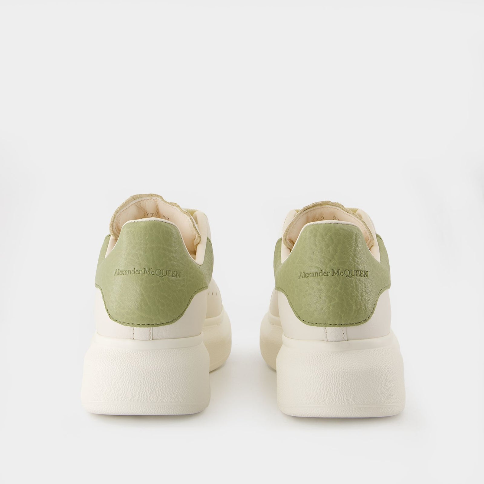 Oversize Sneakers - Alexander McQueen - Leather - White/Green display picture 2