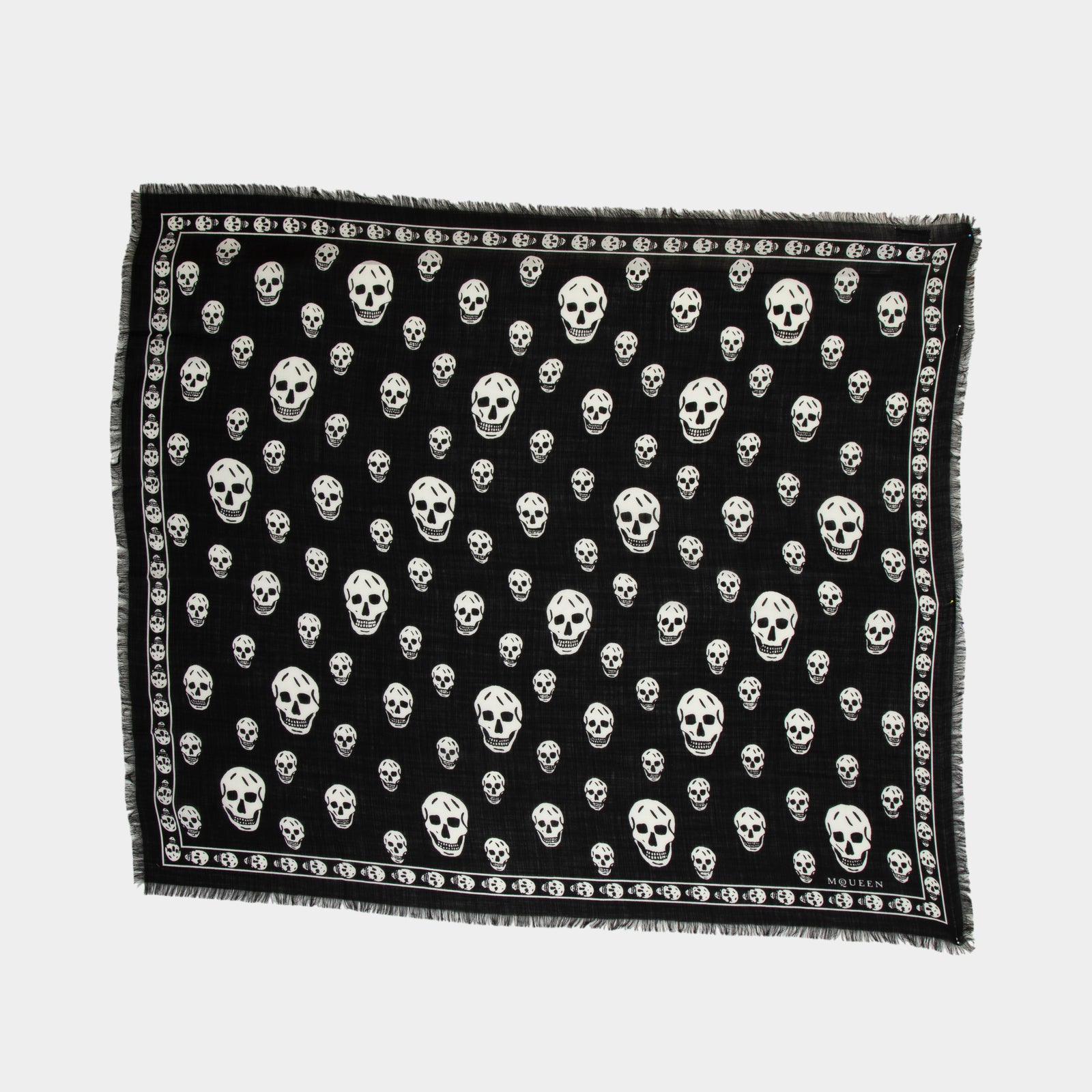 Skull Scarf - Alexander McQueen - Silk - Black