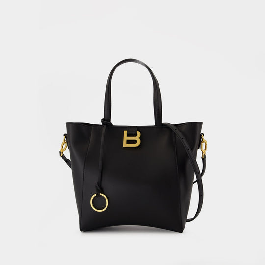Hourglass Soft Small Shopper Bag - Balenciaga - Leather - Black