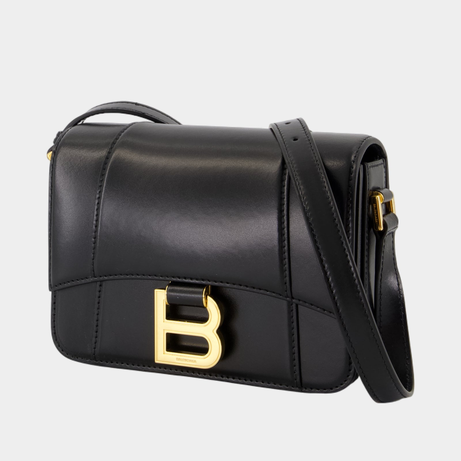 BALENCIAGA ブラック スモール Hourglass バッグ Hourglass Flap Small Crossbody - Balenciaga - Leather - Black
