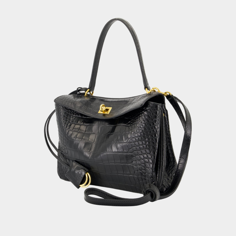 Rodeo Top Handle Small Purse - Balenciaga - Leather - Black