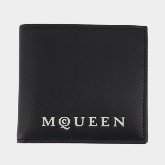 Bi Fold Cc Card Case - Alexander McQueen - Leather - Black