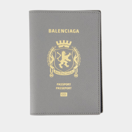Passport holder - Balenciaga - Leather - Grey