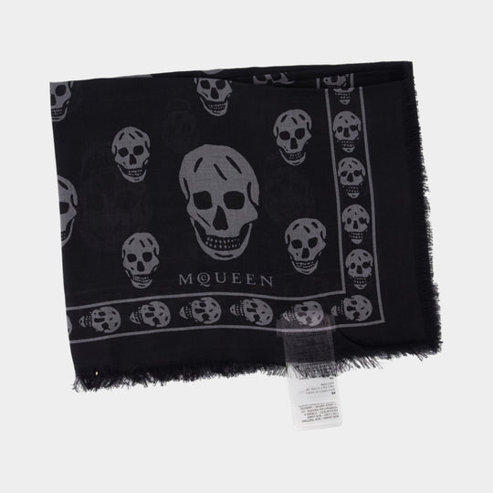 Skull Scarf - Alexander McQueen - Wool - Black