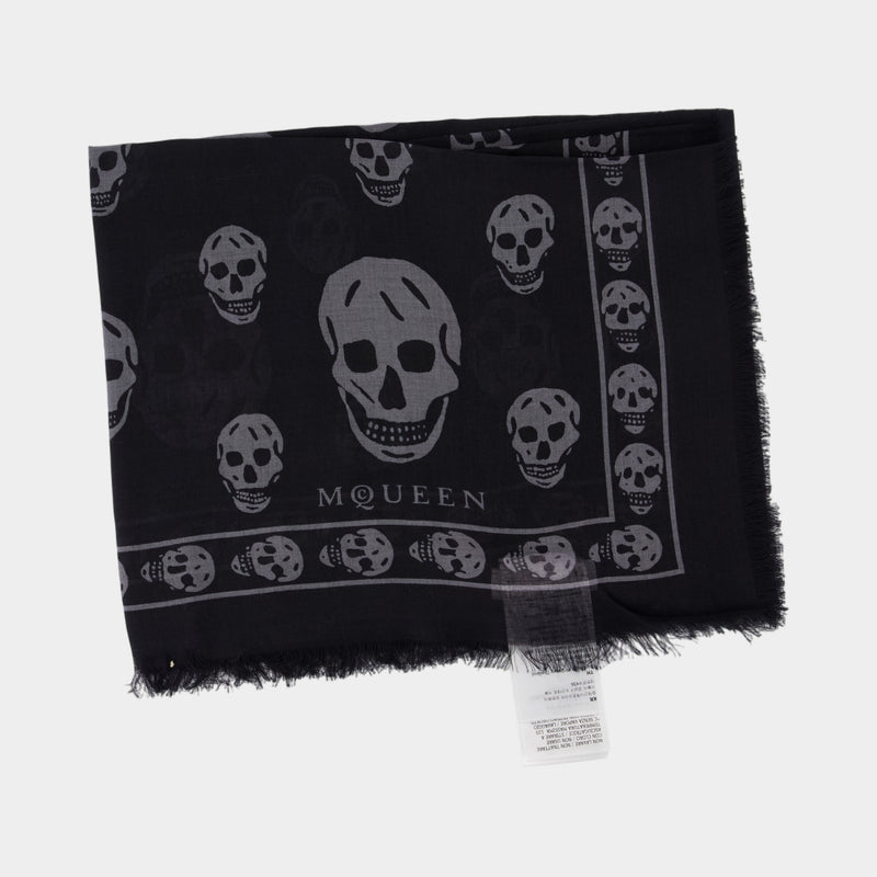Skull Scarf - Alexander McQueen - Wool - Black