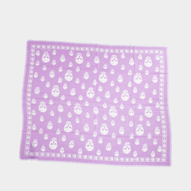 Skull Scarf - Alexander McQueen - Silk - Purple