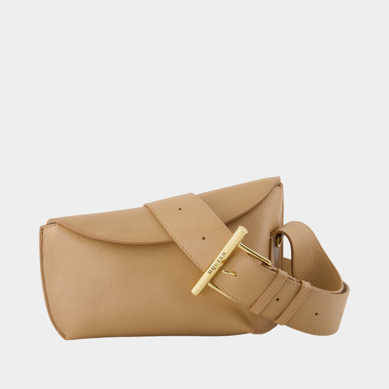 T-Bar Sling Crossbody - Alexander McQueen - Leather - Beige