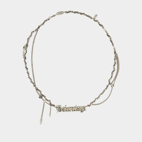 Typo Destroyed Necklace - Balenciaga - Metal - Silver