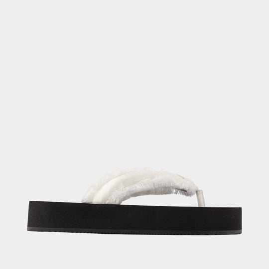 Jet Lag Micro Sandals - Balenciaga - Satin - White