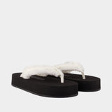 Jet Lag Micro Sandals - Balenciaga - Satin - White