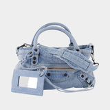 Le City First Shoulder Bag - Balenciaga - Denim - Blue