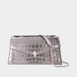 Skull Top Handle Clutch - Alexander McQueen - Leather - Silver