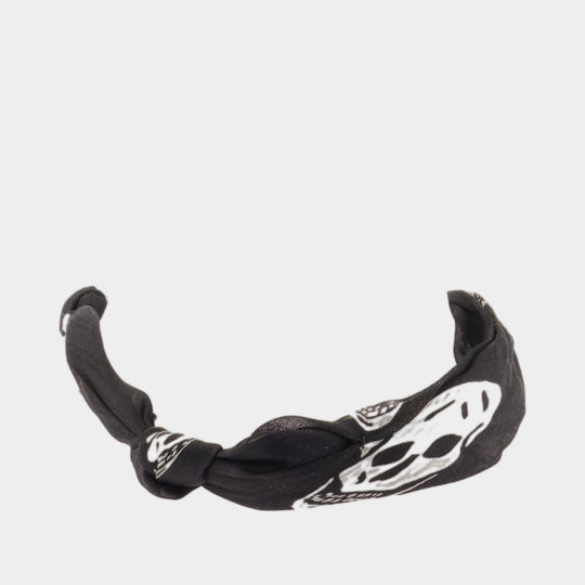 Skull Ring Wrap Bracelet - Alexander McQueen - Silk - Black