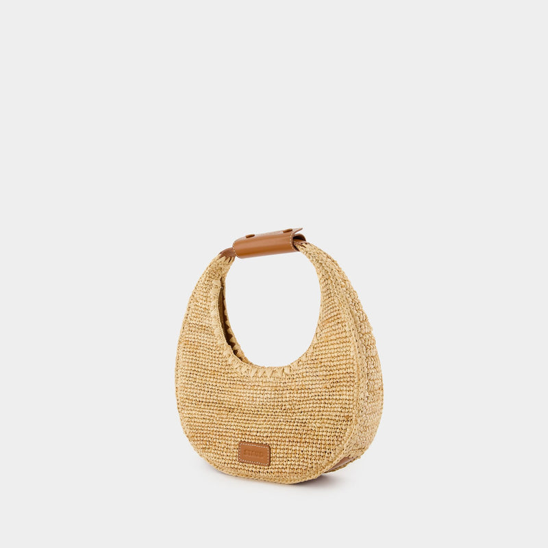 Moon Shoulder Bag - Staud - Raphia - Neutral