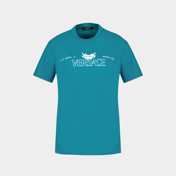 Logo T Shirt - Versace - Cotton - Green