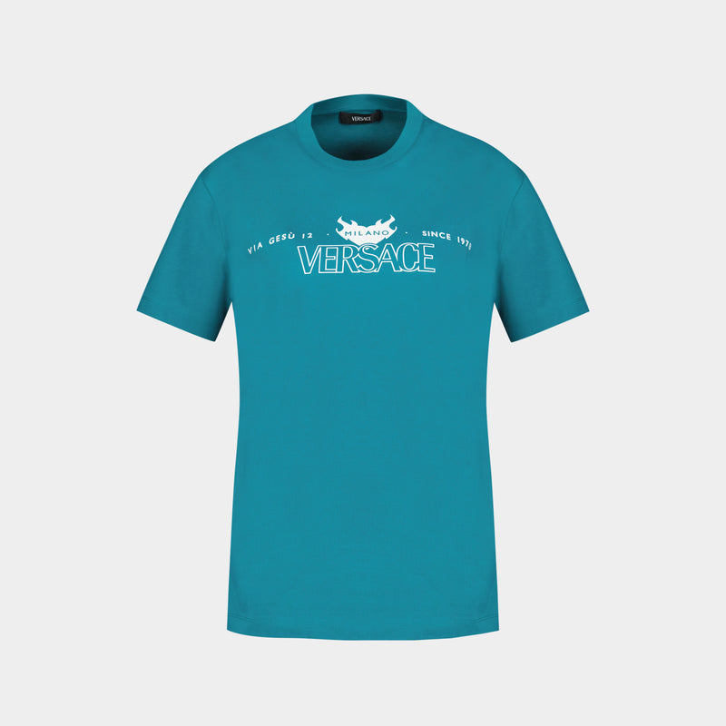 Logo T Shirt - Versace - Cotton - Green