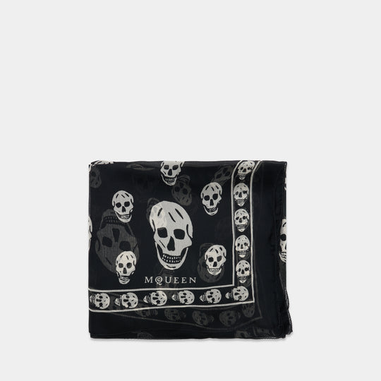 Ca Skull Scarf - Alexander McQueen - Silk - Black