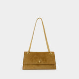 Kira Turnlock Shoulder Bag - Tory Burch - Leather - Khaki