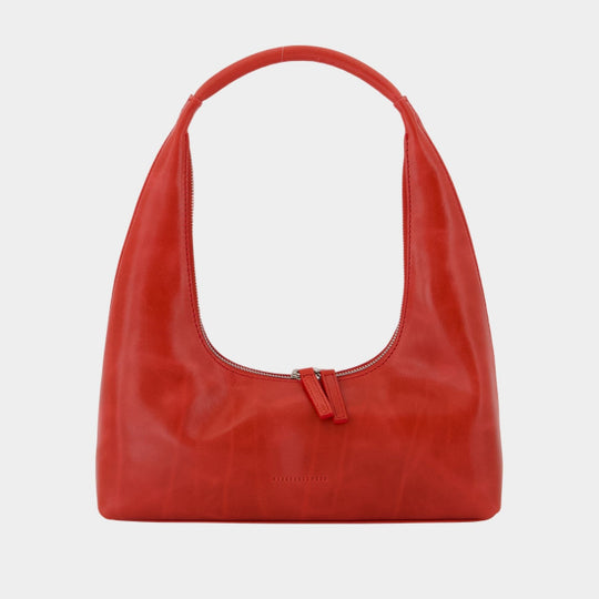 Hobo Shoulder Bag - Margesherwood - Leather - Red