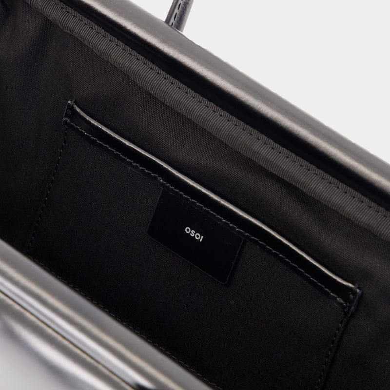 Boat Wide Mini Shoulder Bag - Osoi - Leather - Black