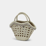 Lip Shopper Bag - Osoi - Raffia - White