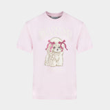 Basic Cotton Jersey T-Shirt T-Shirt - Ganni - Cotton - Pink
