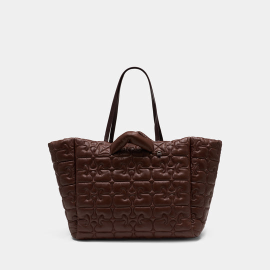 Re-Tech Quilted Tote Bag - Ganni - Synthetic - Brown