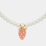 Strawberry Necklace - Casablanca - Metal - White