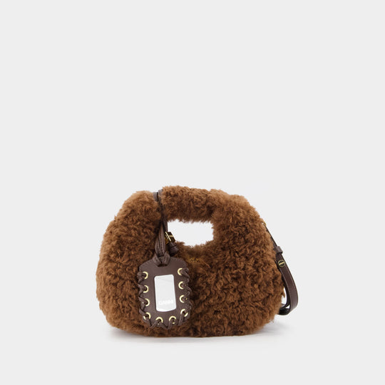 Hobo Mini Curl Purse - Ganni - Synthetic - Brown
