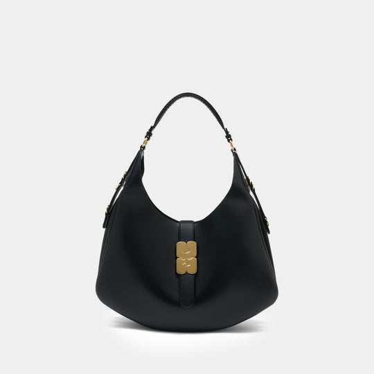 Kat Large Gold Shopper Bag - Ganni - Leather - Black