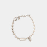 Skl & Pearl Bracelet - Alexander McQueen - Metal - Silver
