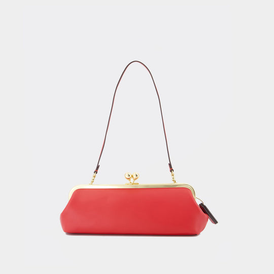 Kisslock Frame 30 Shoulder Bag - Coach - Leather - Burgundy
