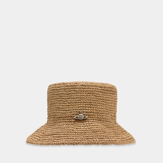 Raffia Bucket Hat - Vivienne Westwood - Raffia - Beige