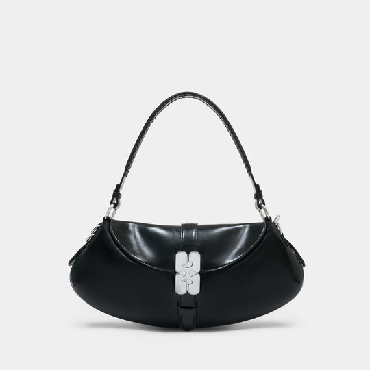 Kat Baguette Shoulder Bag - Ganni - Leather - Black