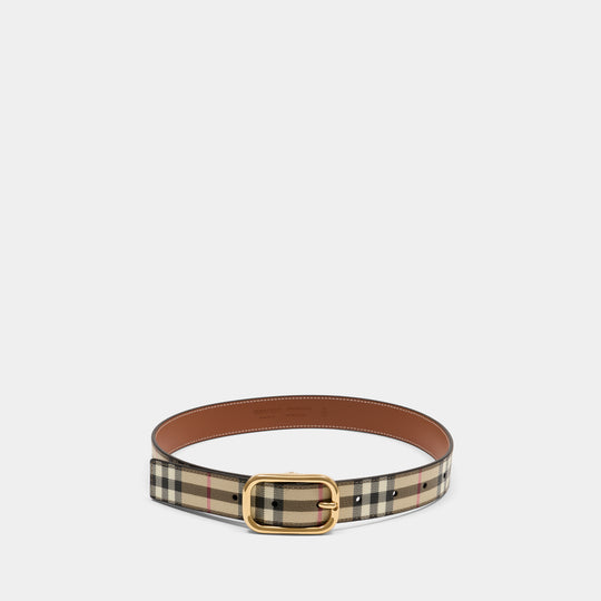 Lb Check Belt - Burberry - Synthetic - Beige