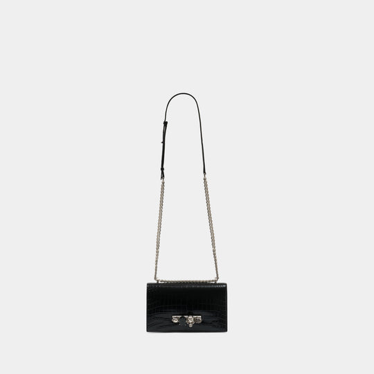 Jewelled Satchel Crossbody - Alexander McQueen - Leather - Black