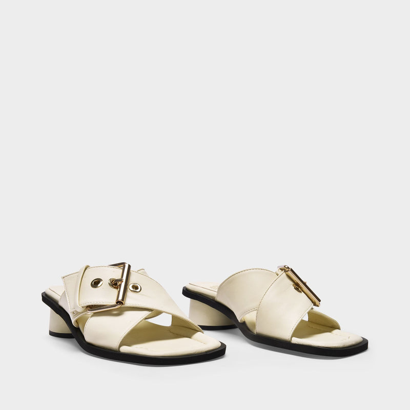 Anyway Anyday Sandals in Beige Leather
