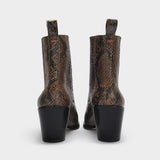 Kate Ankle Boots in Snake Print Leather