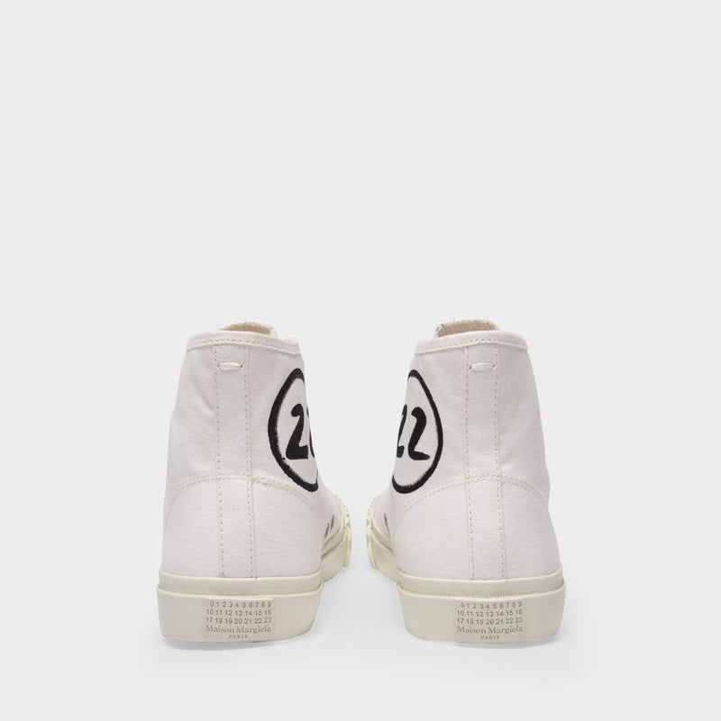 High Sneakers in White Cotton