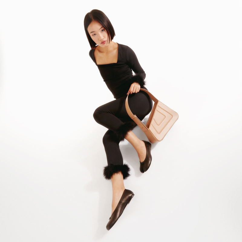 Ballerina Tabi  in Black Leather