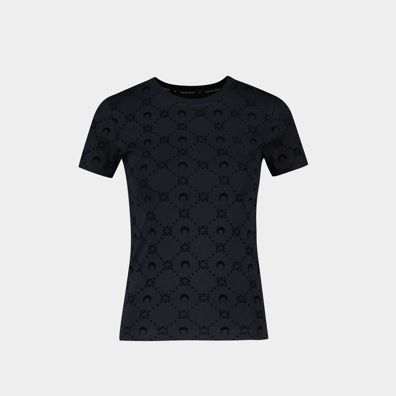 Moonogram Baby Fit T-Shirt - Marine Serre - Cotton - Black