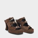 Chaka Sandals in Brown Suede Leather