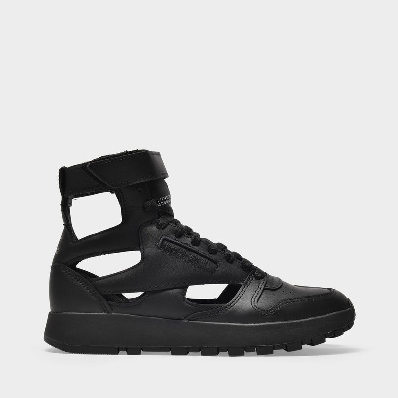Classic Gladiator Sneakers in Black Leather
