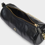Cylinder Hobo Bag - Manu Atelier - Black - Leather