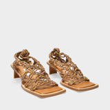 Annie Sandals in Camel Fabric