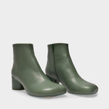 Ankle Boots in Green Leather
